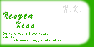 neszta kiss business card